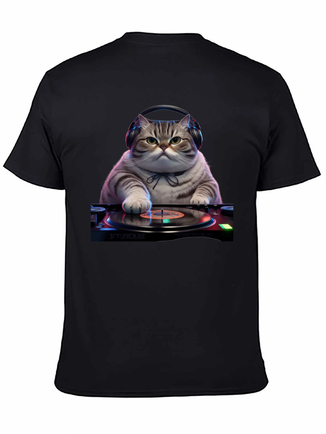 DJ Cat Graphic Tee - Music Lover T-Shirt