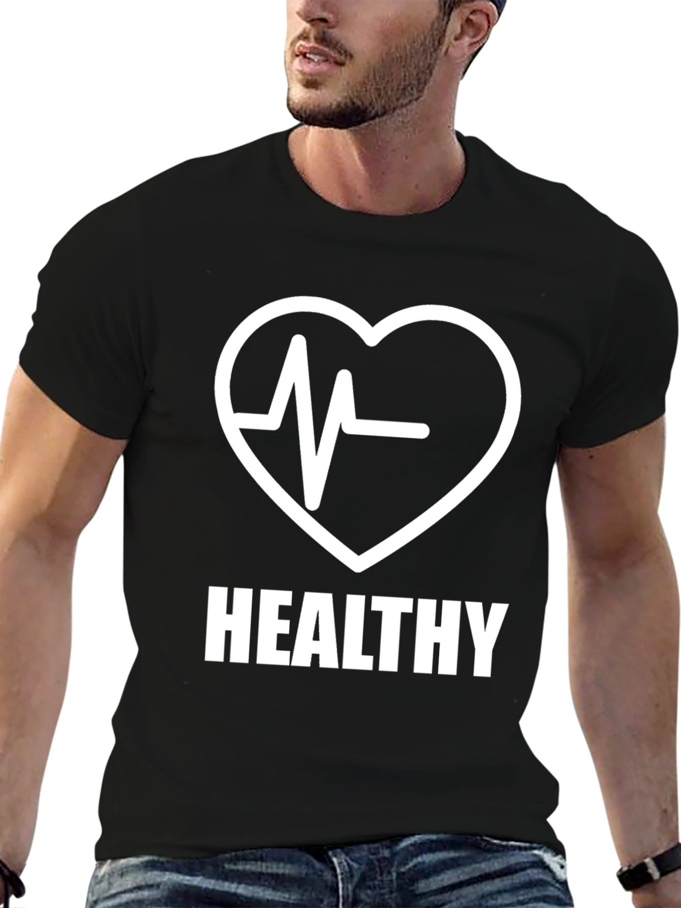 Healthy Heartbeat Graphic T-Shirt - Black