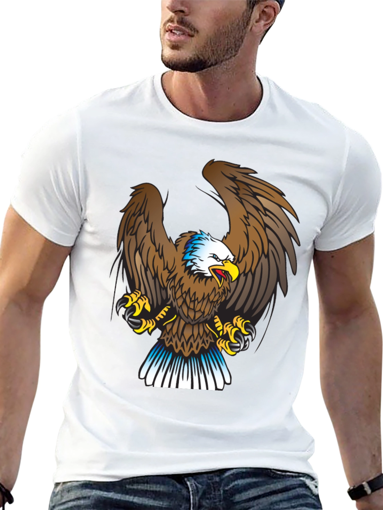 Eagle Graphic Print Black T-Shirt