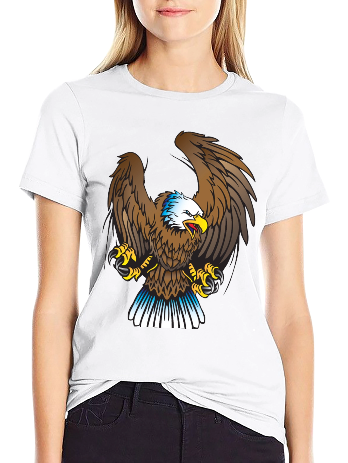 Eagle Graphic Print Black T-Shirt