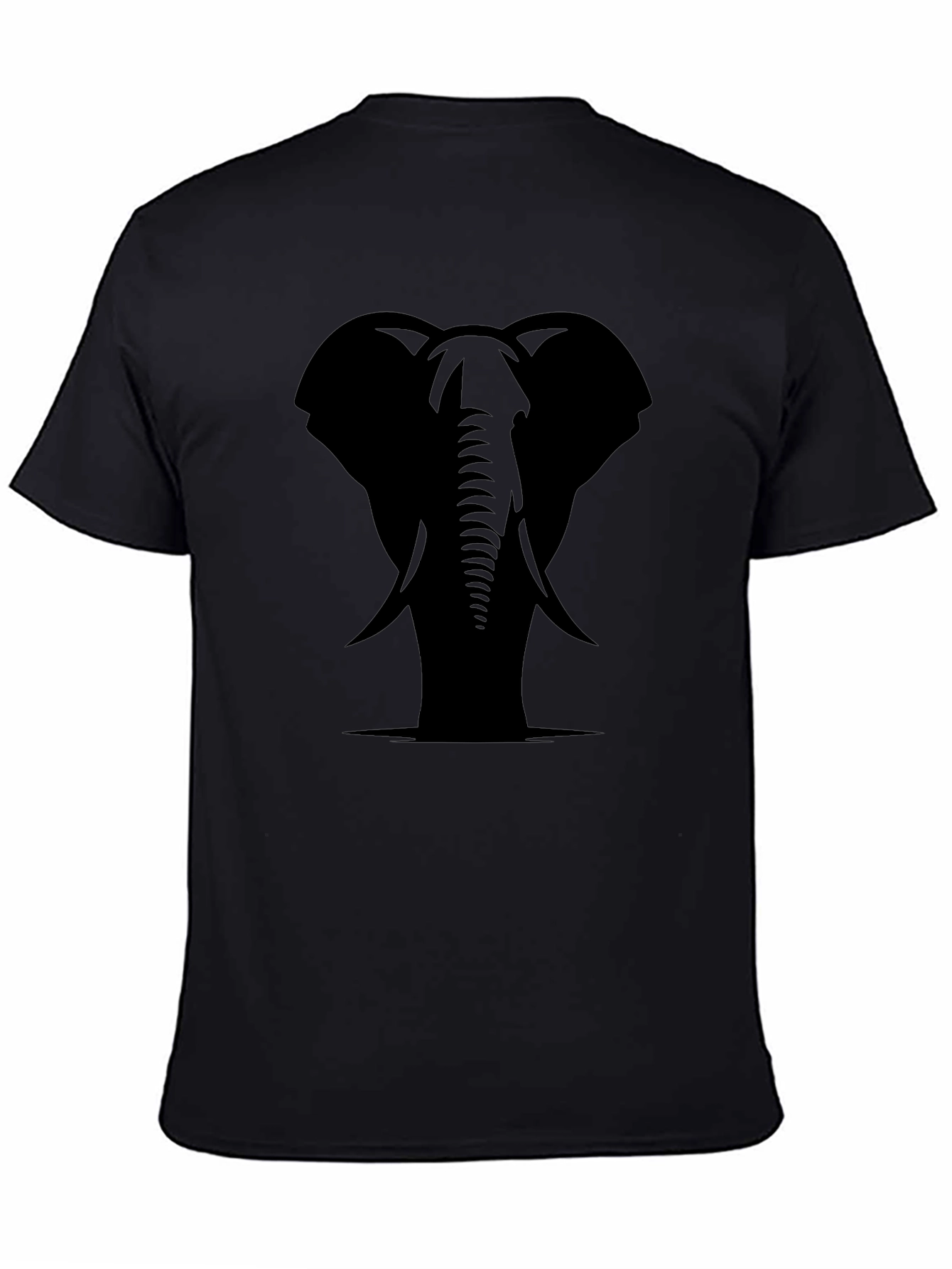 Black Elephant Graphic Tee - Stylish Animal Print Shirt