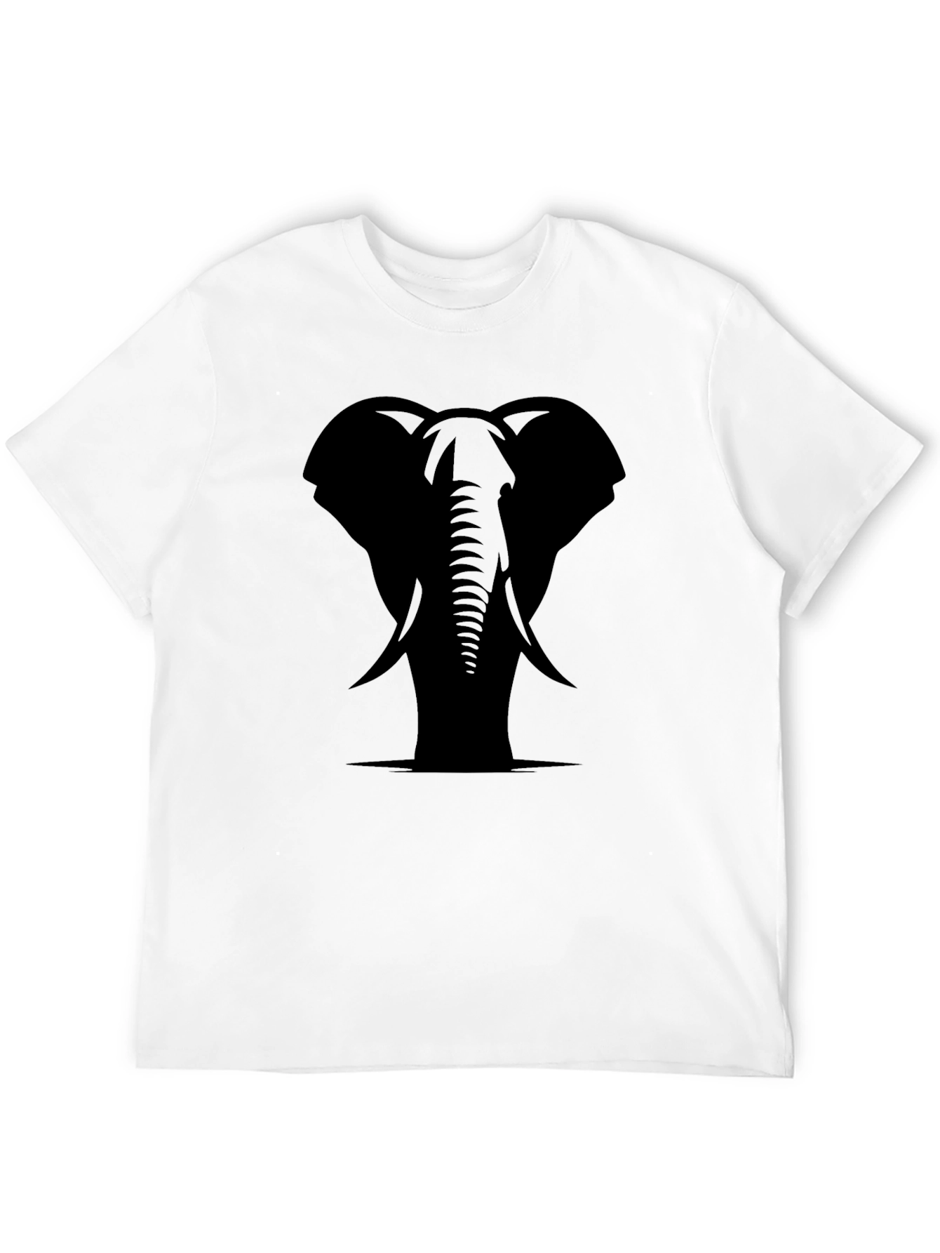 Black Elephant Graphic Tee - Stylish Animal Print Shirt