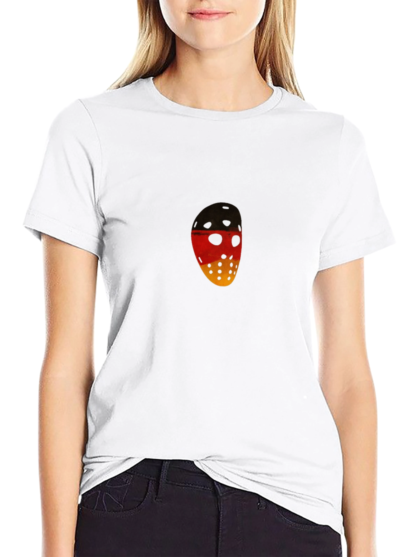 German Flag Hockey Mask Graphic Tee - Black