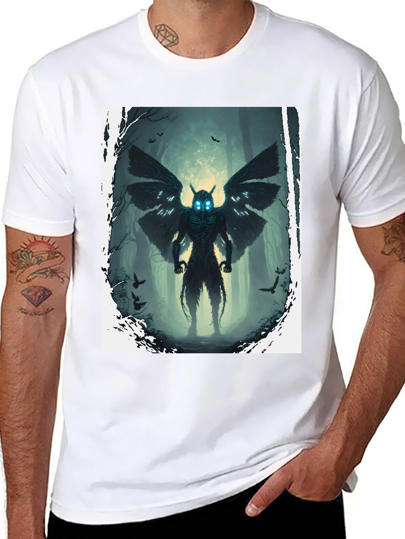 Mothman Graphic Tee - Cryptidcore Style