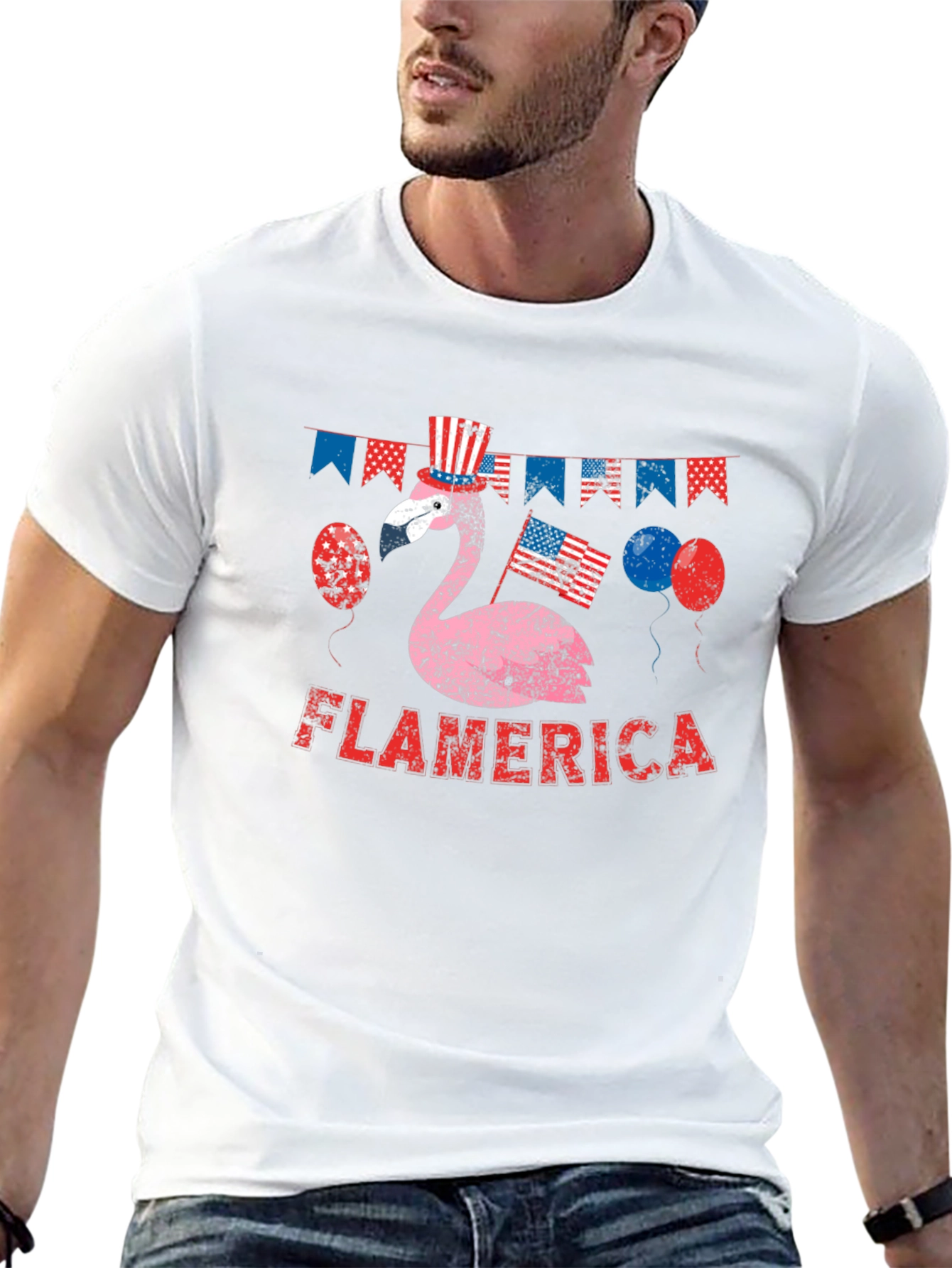 Flamerica Patriotic Flamingo T-Shirt