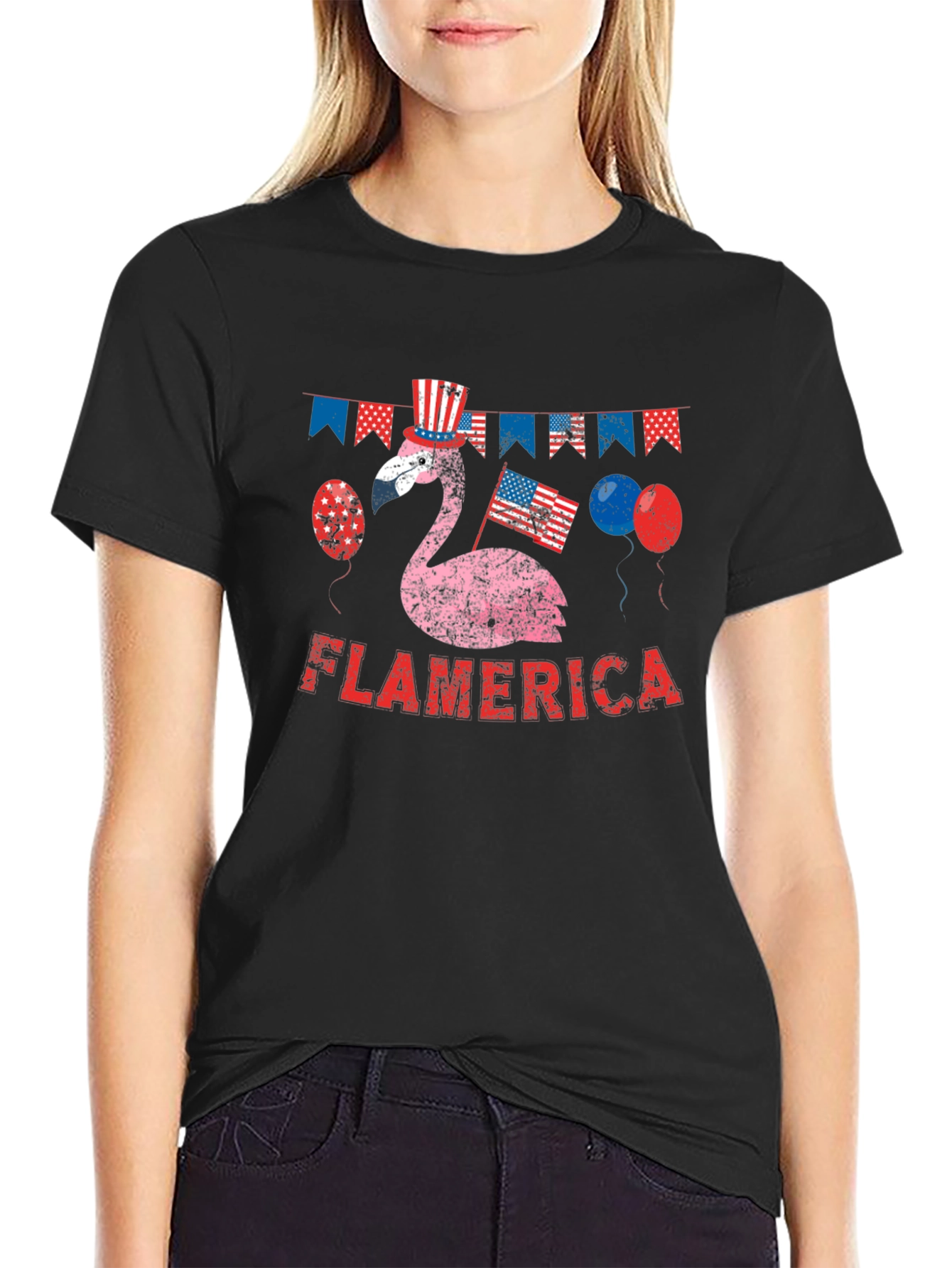 Flamerica Patriotic Flamingo T-Shirt