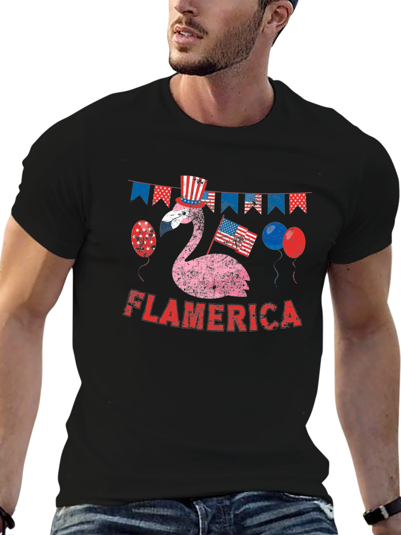 Flamerica Patriotic Flamingo T-Shirt