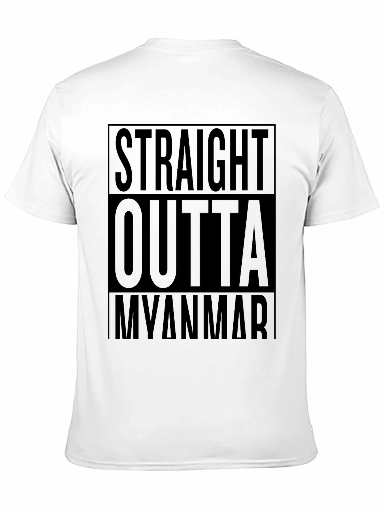 Straight Outta Myanmar Black Graphic T-Shirt