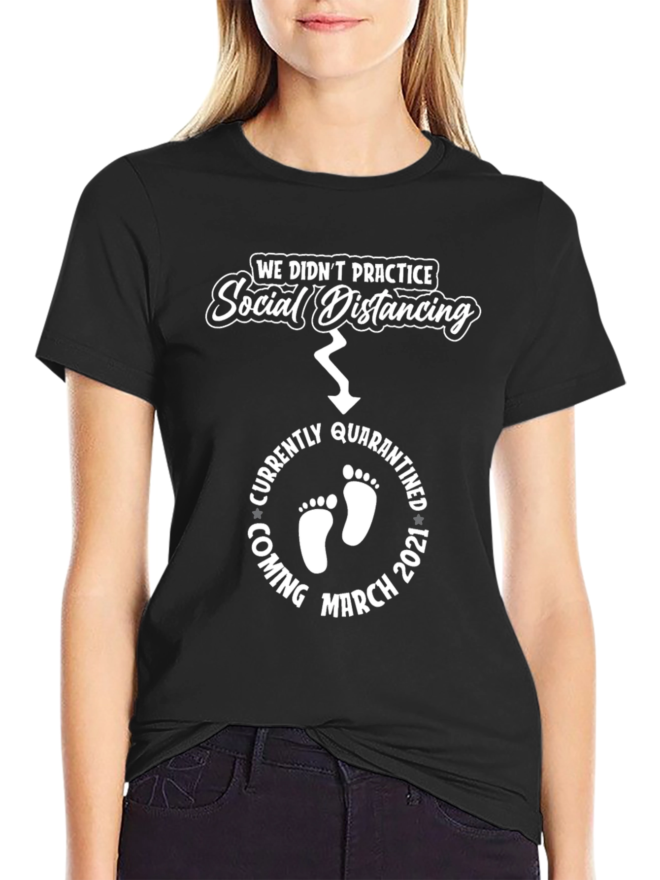 Quarantine Baby Announcement T-Shirt March 2021