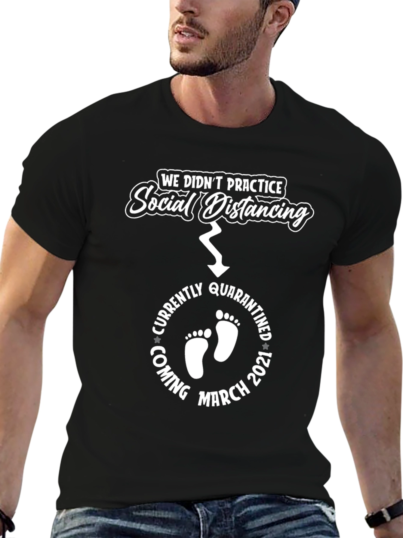 Quarantine Baby Announcement T-Shirt March 2021