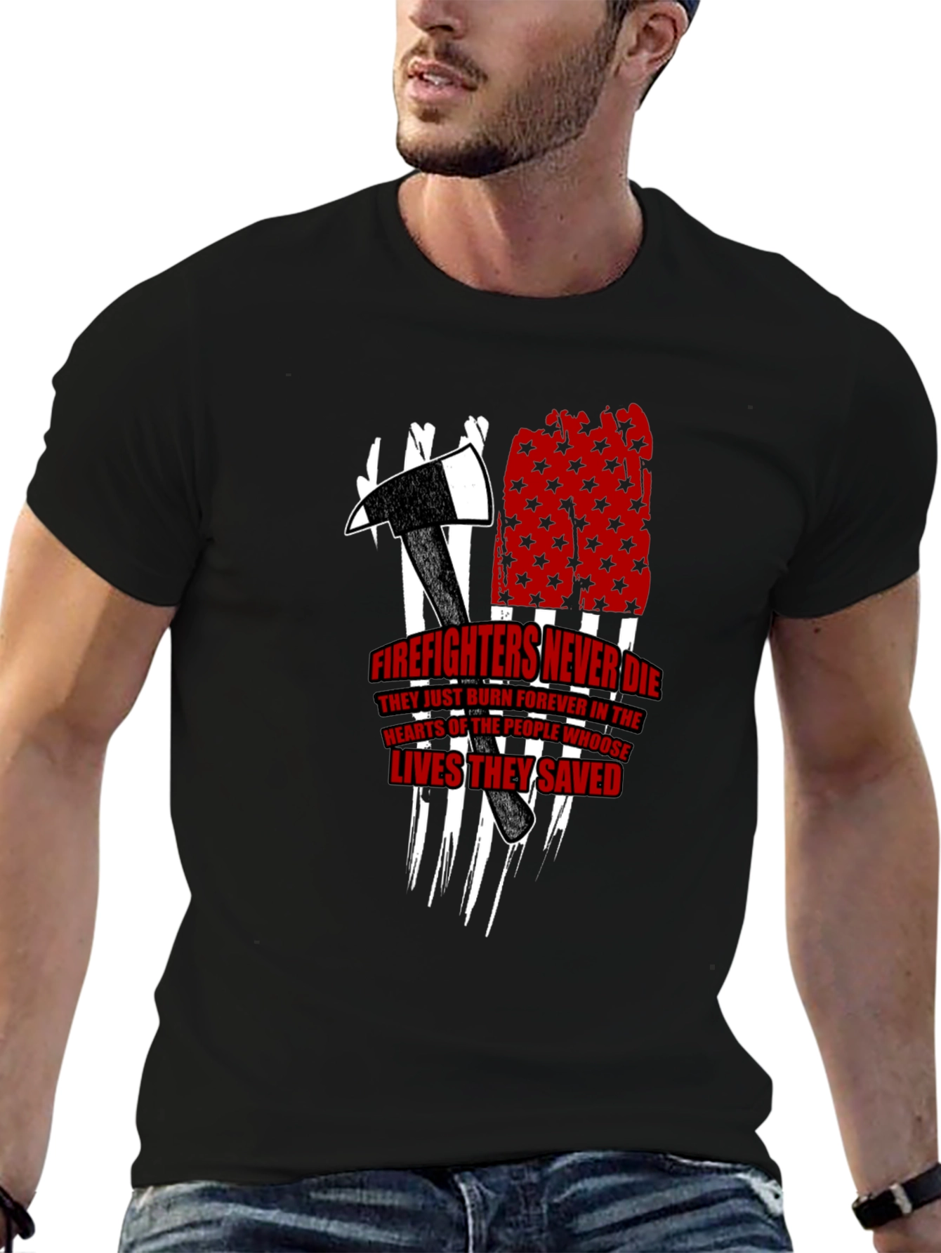 Firefighters Never Die Graphic T-Shirt