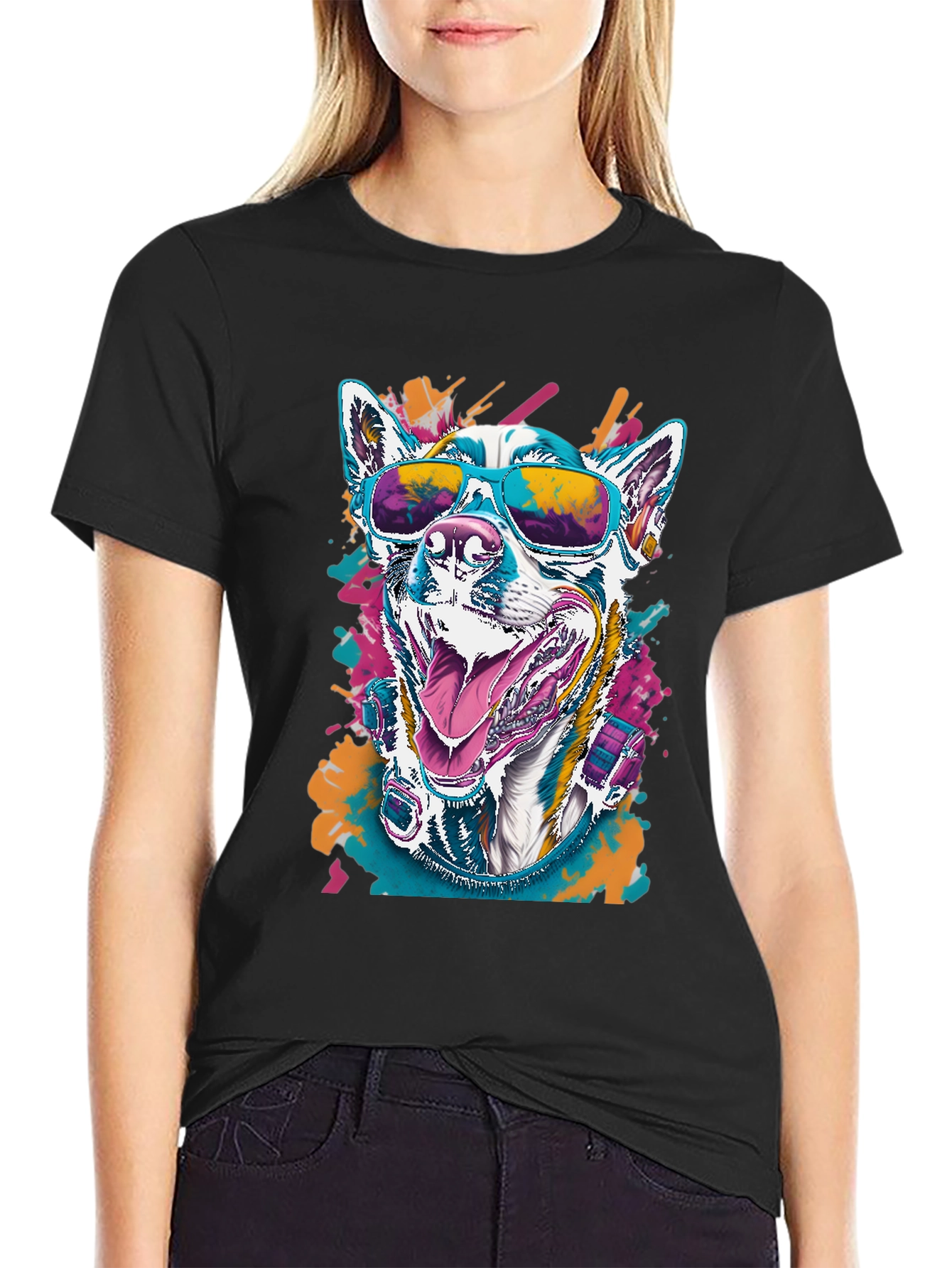 Cool Dog Graphic Tee - Unisex Black T-Shirt
