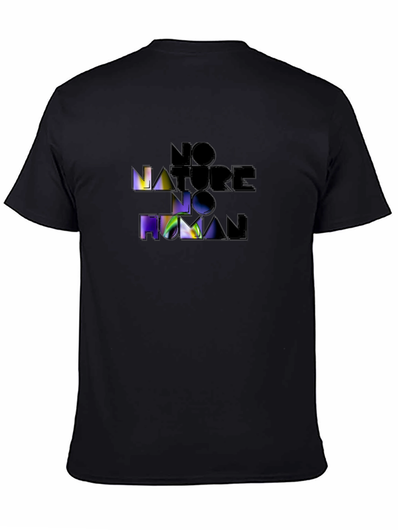 No Nature No Human Black Graphic Tee