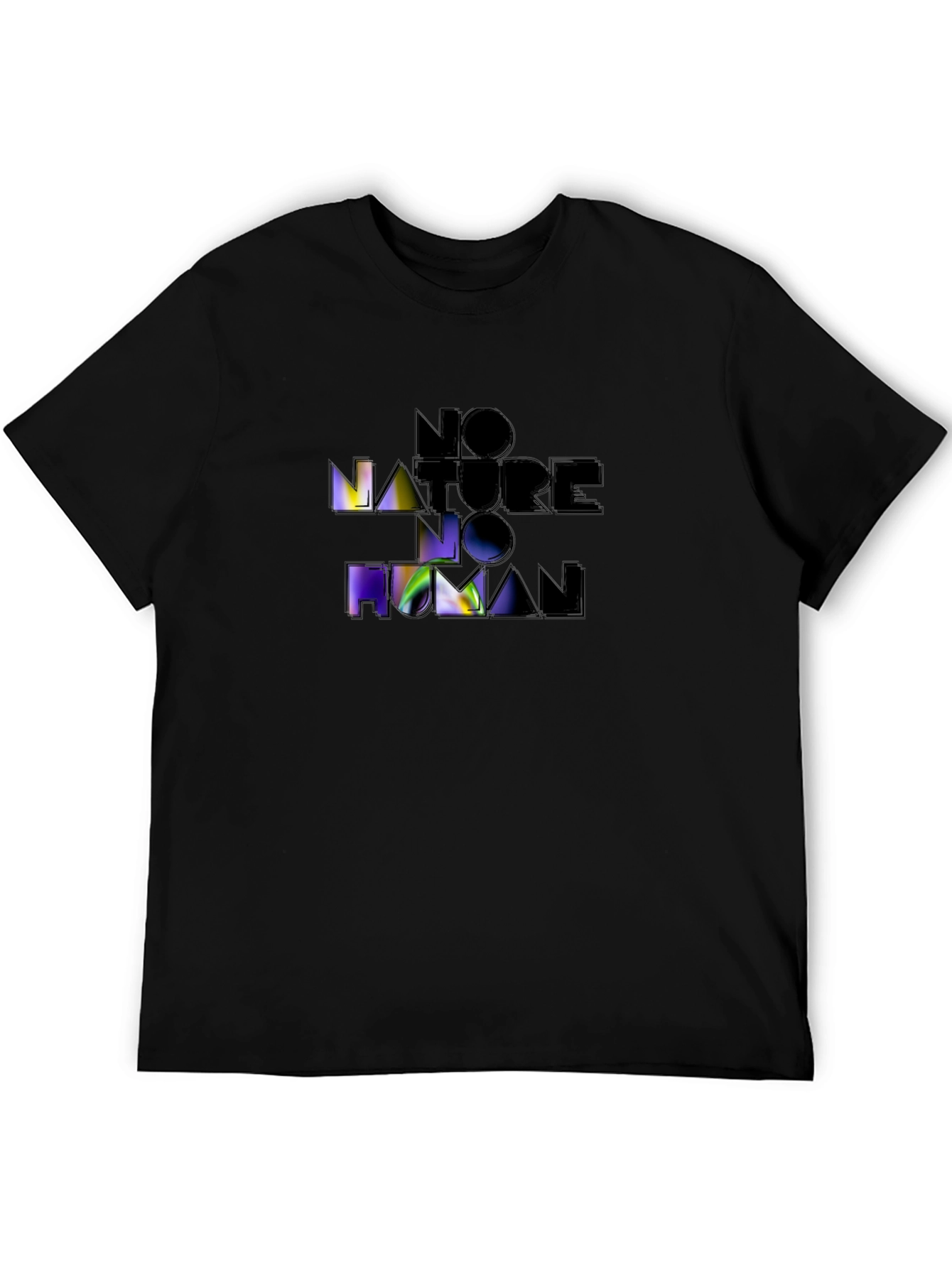 No Nature No Human Black Graphic Tee