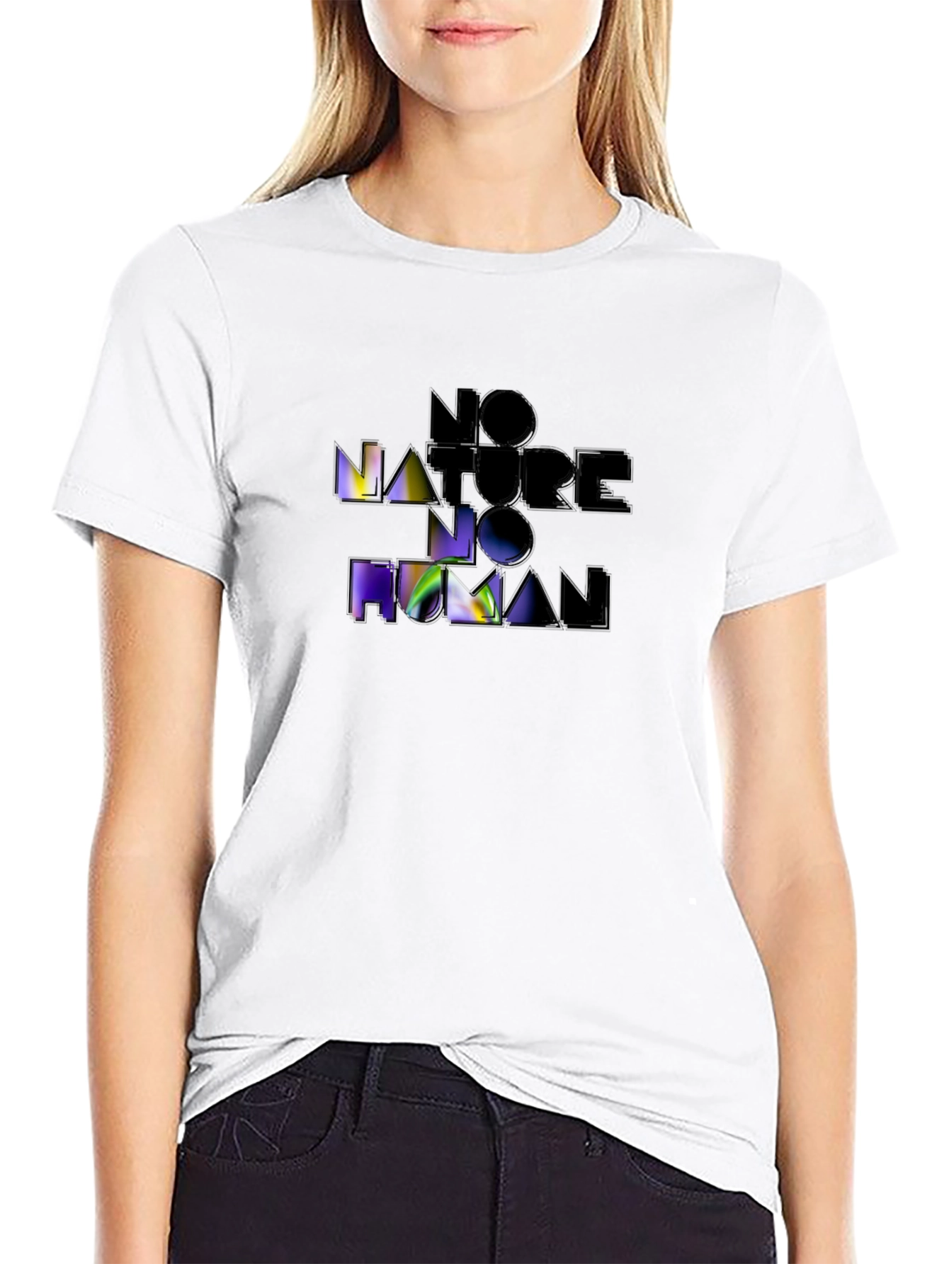 No Nature No Human Black Graphic Tee