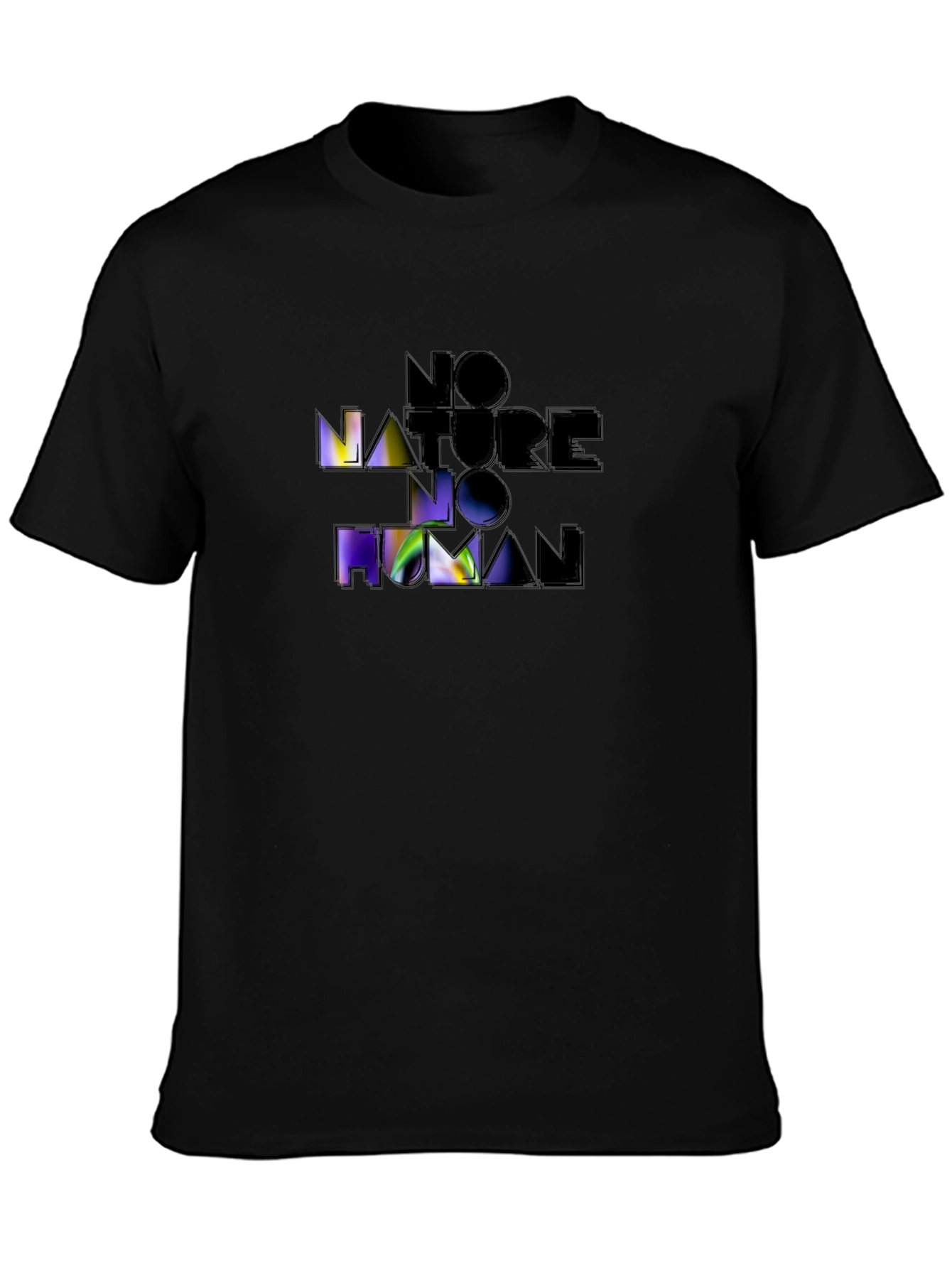 No Nature No Human Black Graphic Tee