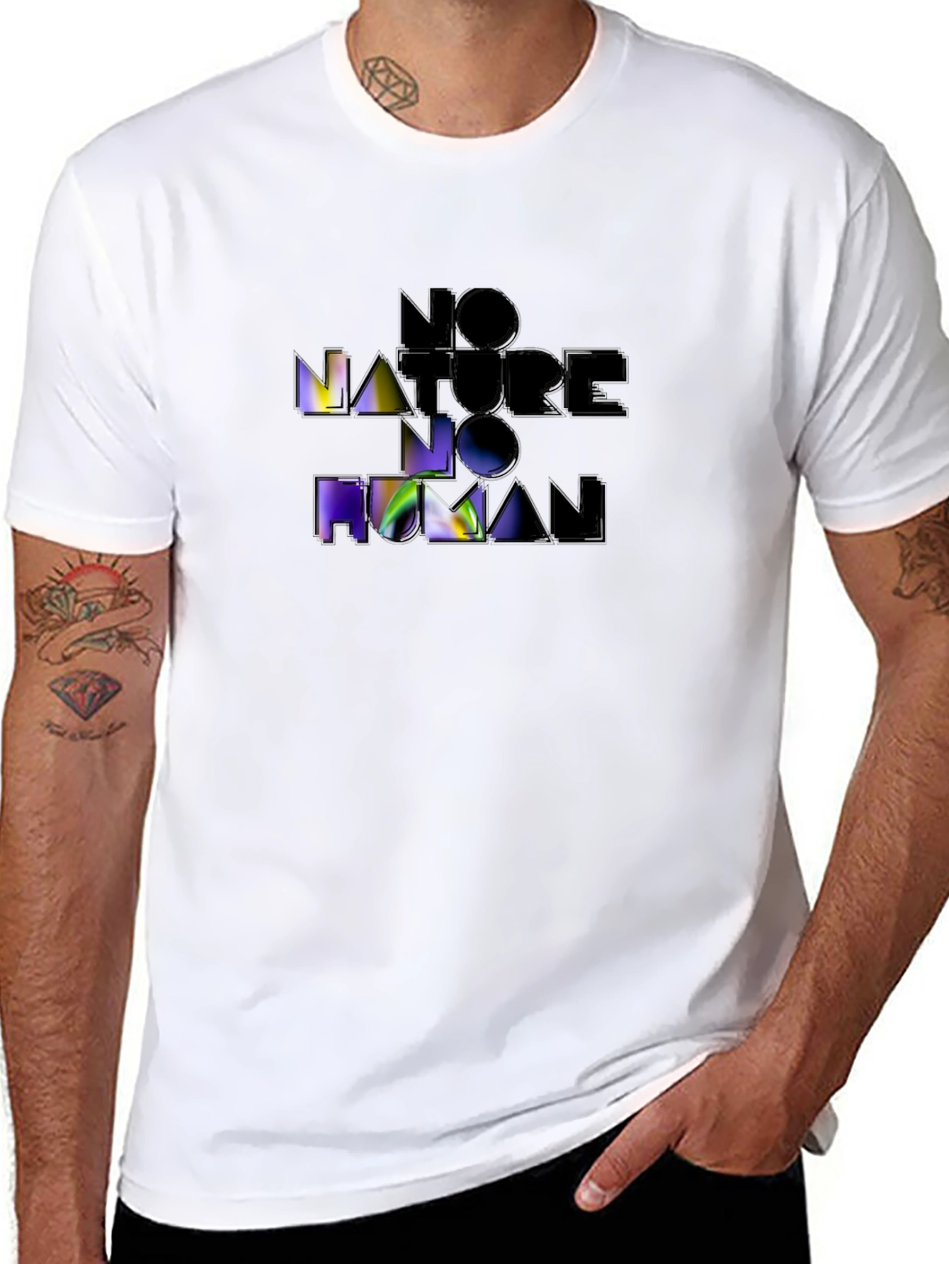 No Nature No Human Black Graphic Tee