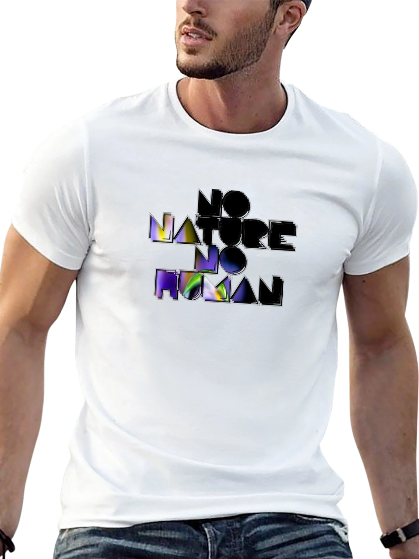 No Nature No Human Black Graphic Tee