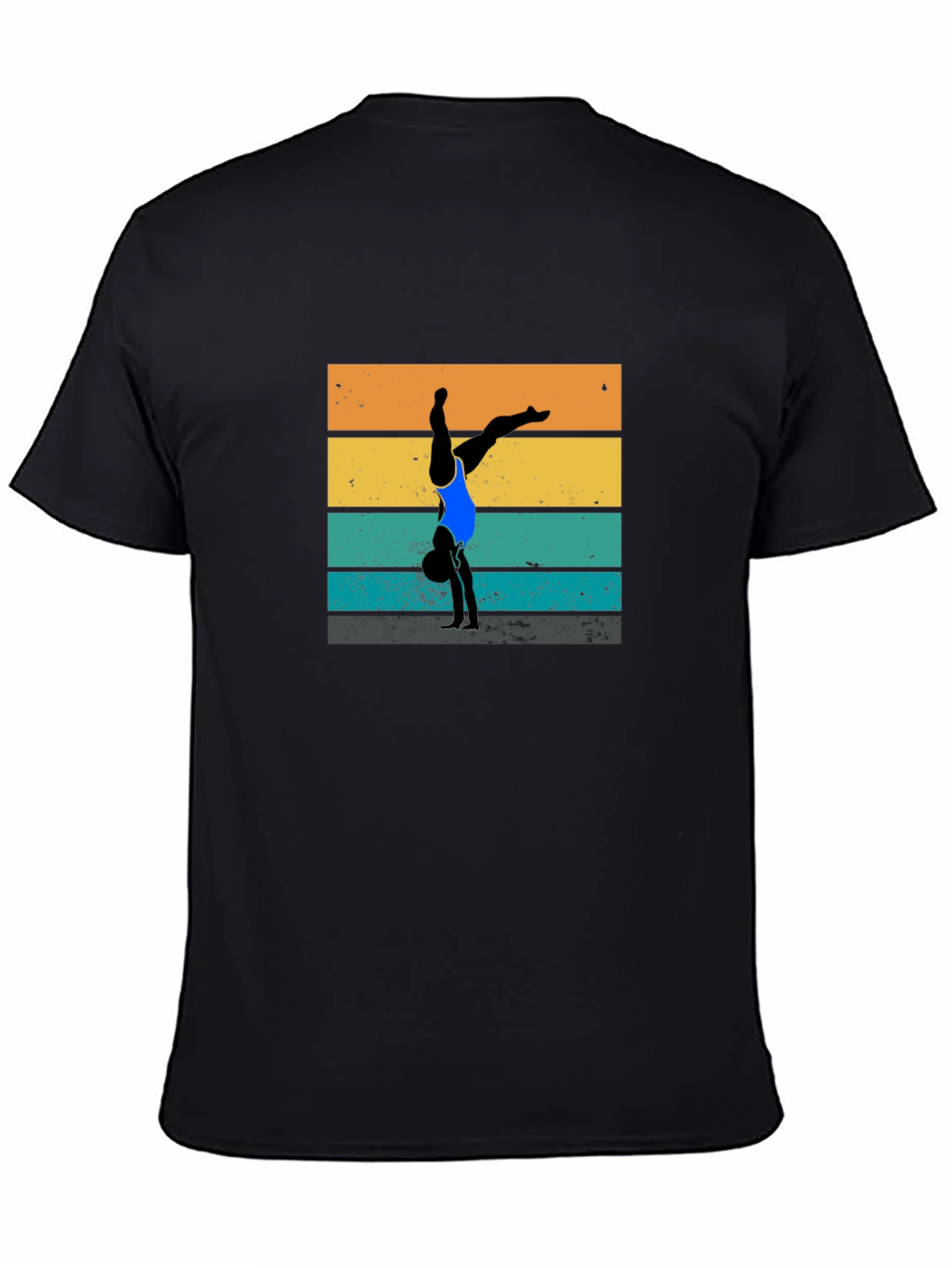 Gymnast Retro Style Black T-Shirt