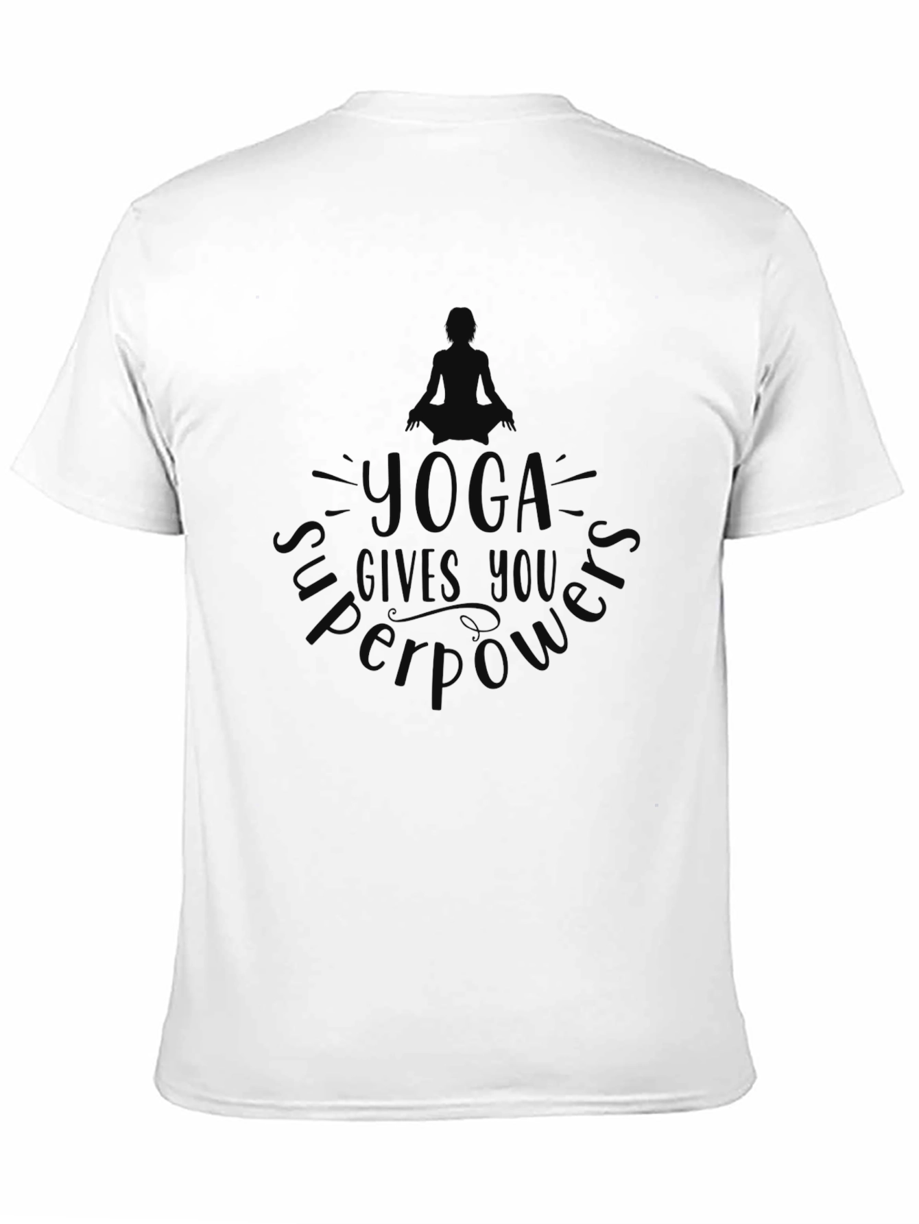 Yoga Superpowers Black Graphic T-Shirt