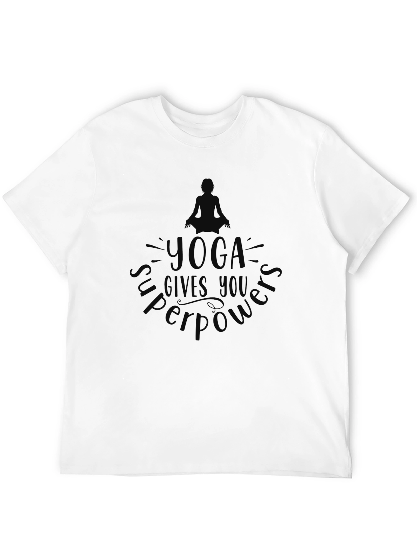 Yoga Superpowers Black Graphic T-Shirt