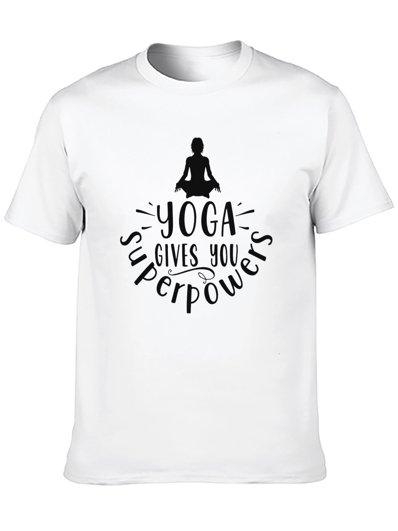 Yoga Superpowers Black Graphic T-Shirt