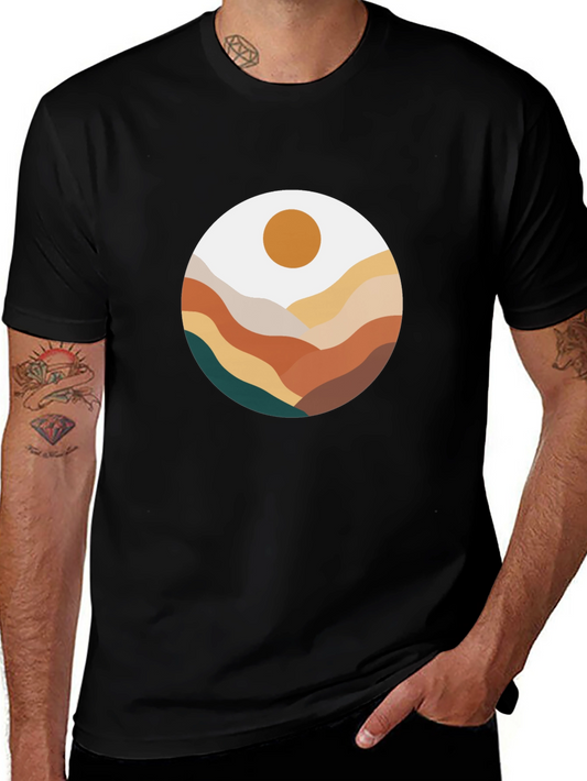 Abstract Mountain Scene Graphic Tee