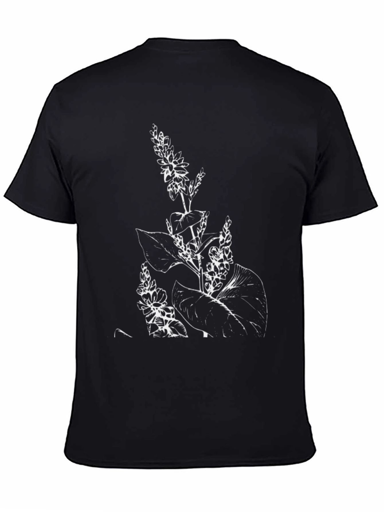 Botanical Print Black T-Shirt