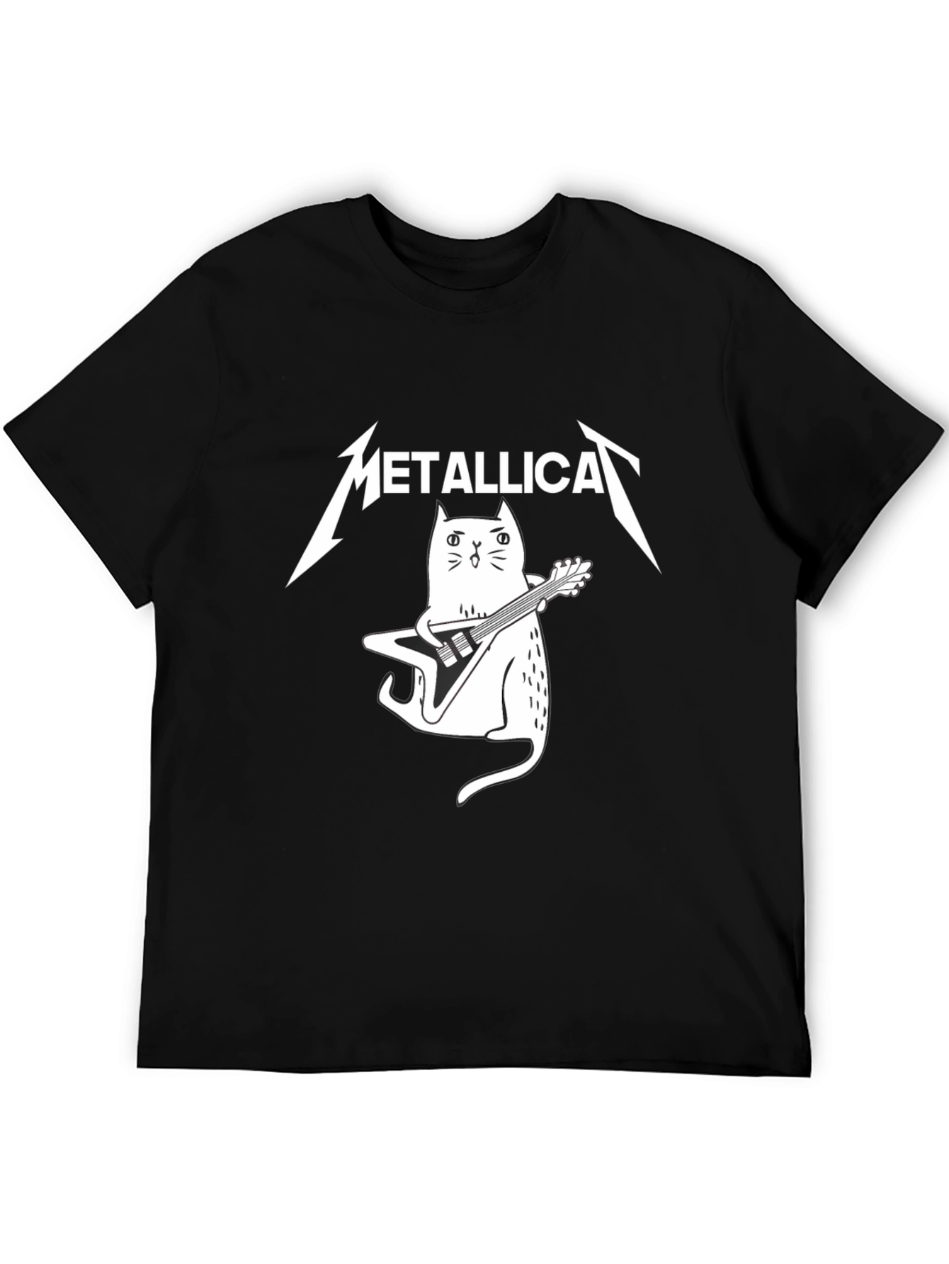 Metallica Cat Guitarist Black T-Shirt