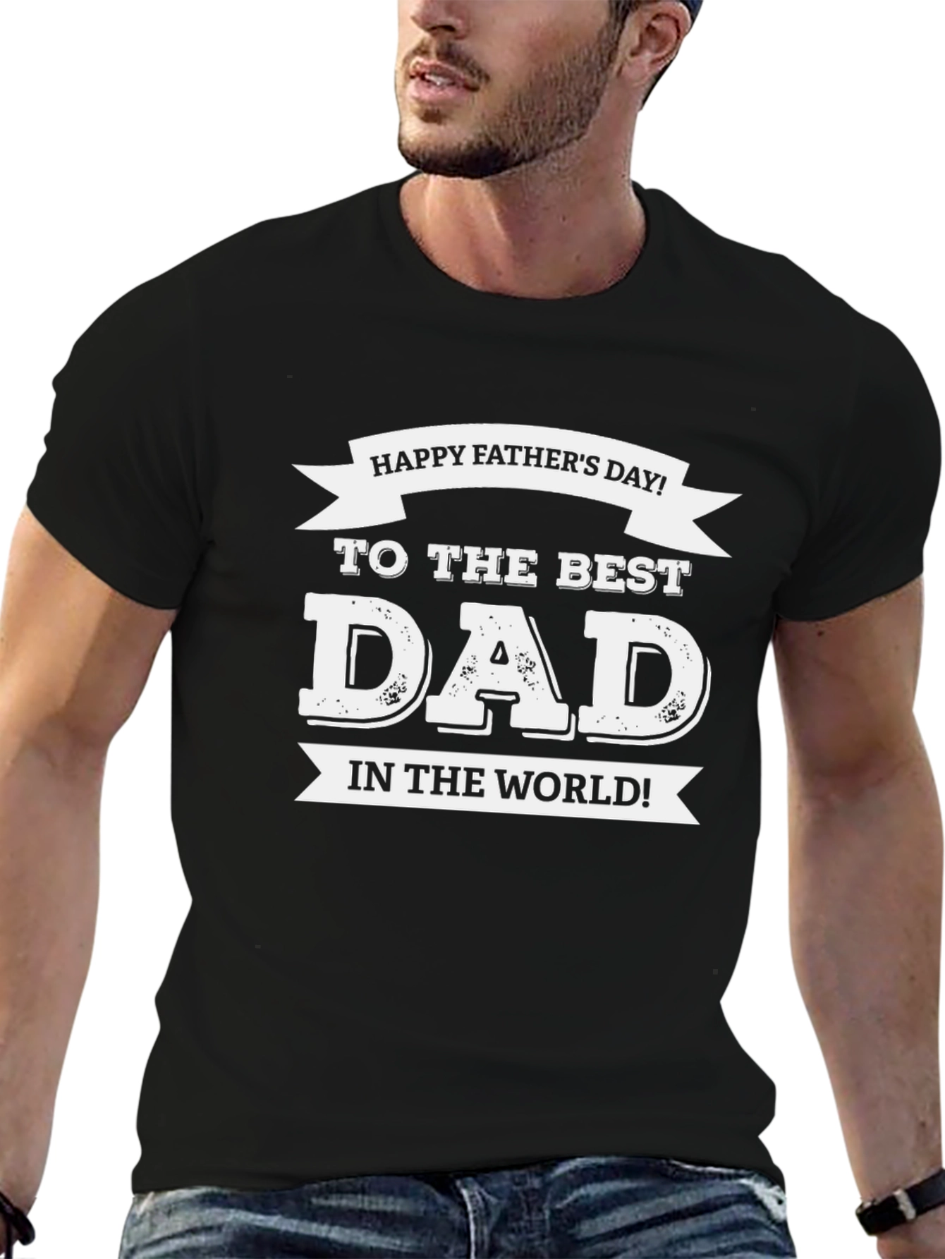 Happy Fathers Day Best Dad Black T-Shirt