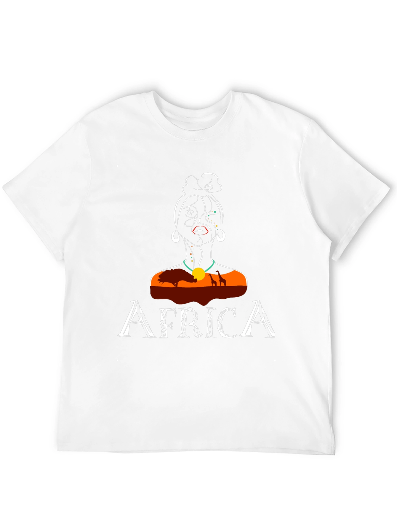 Africa T-Shirt Unique Woman Design Black Tee