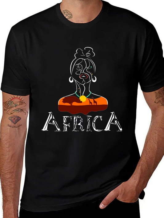 Africa T-Shirt Unique Woman Design Black Tee