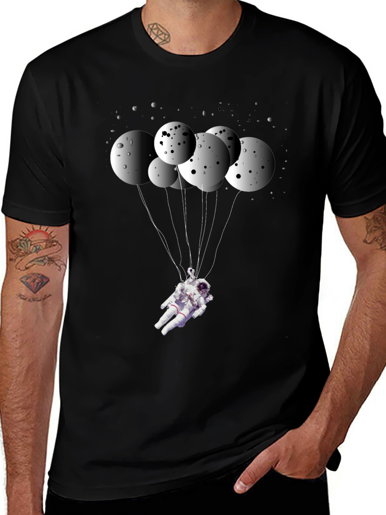 Astronaut Balloon T-Shirt - Space Graphic Tee
