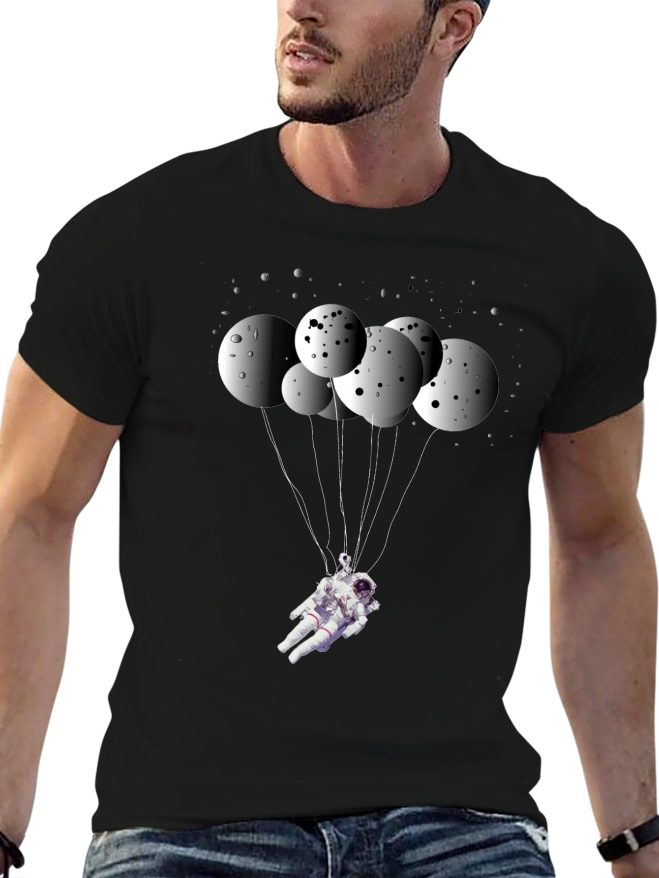 Astronaut Balloon T-Shirt - Space Graphic Tee