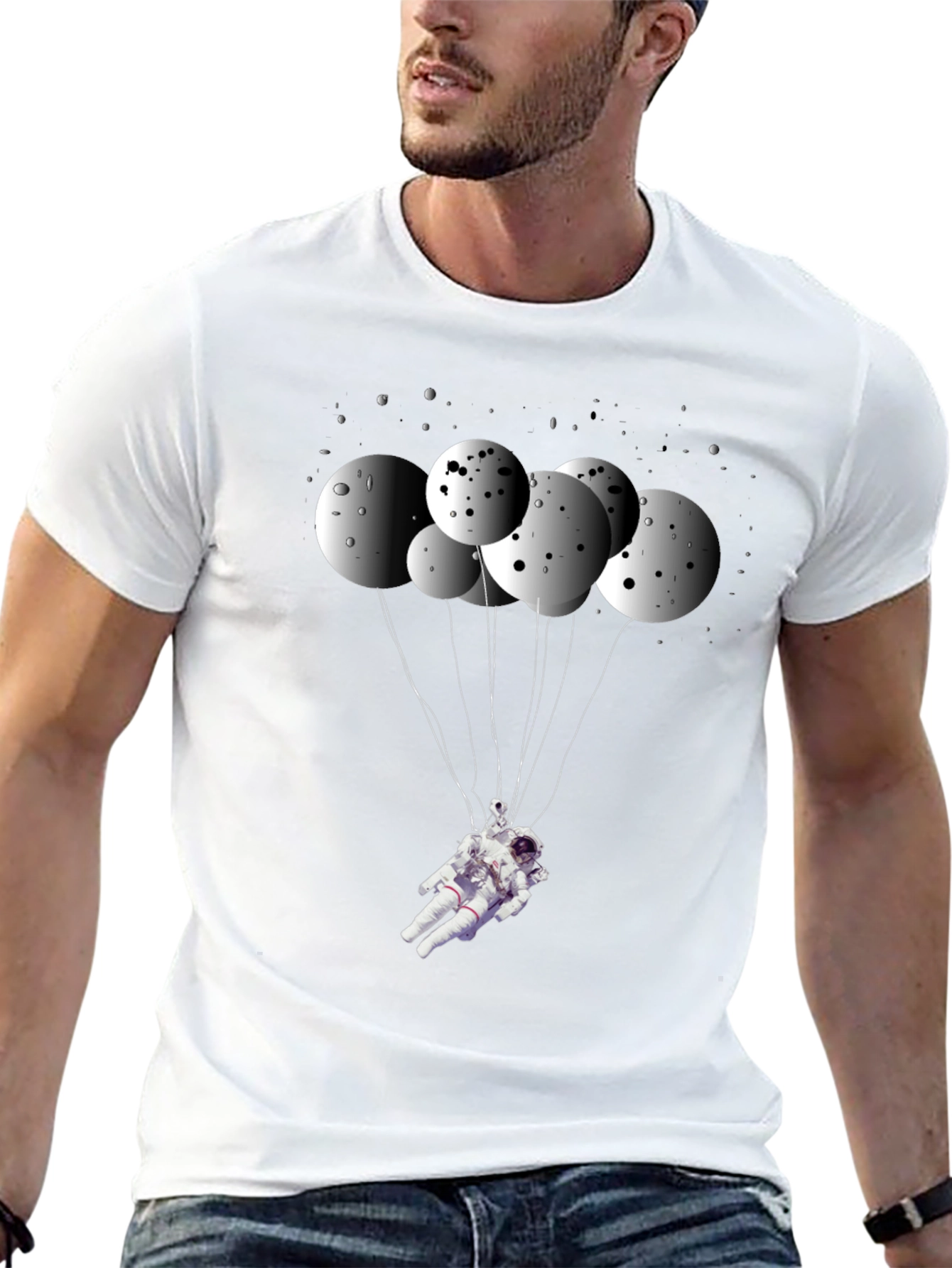 Astronaut Balloon T-Shirt - Space Graphic Tee