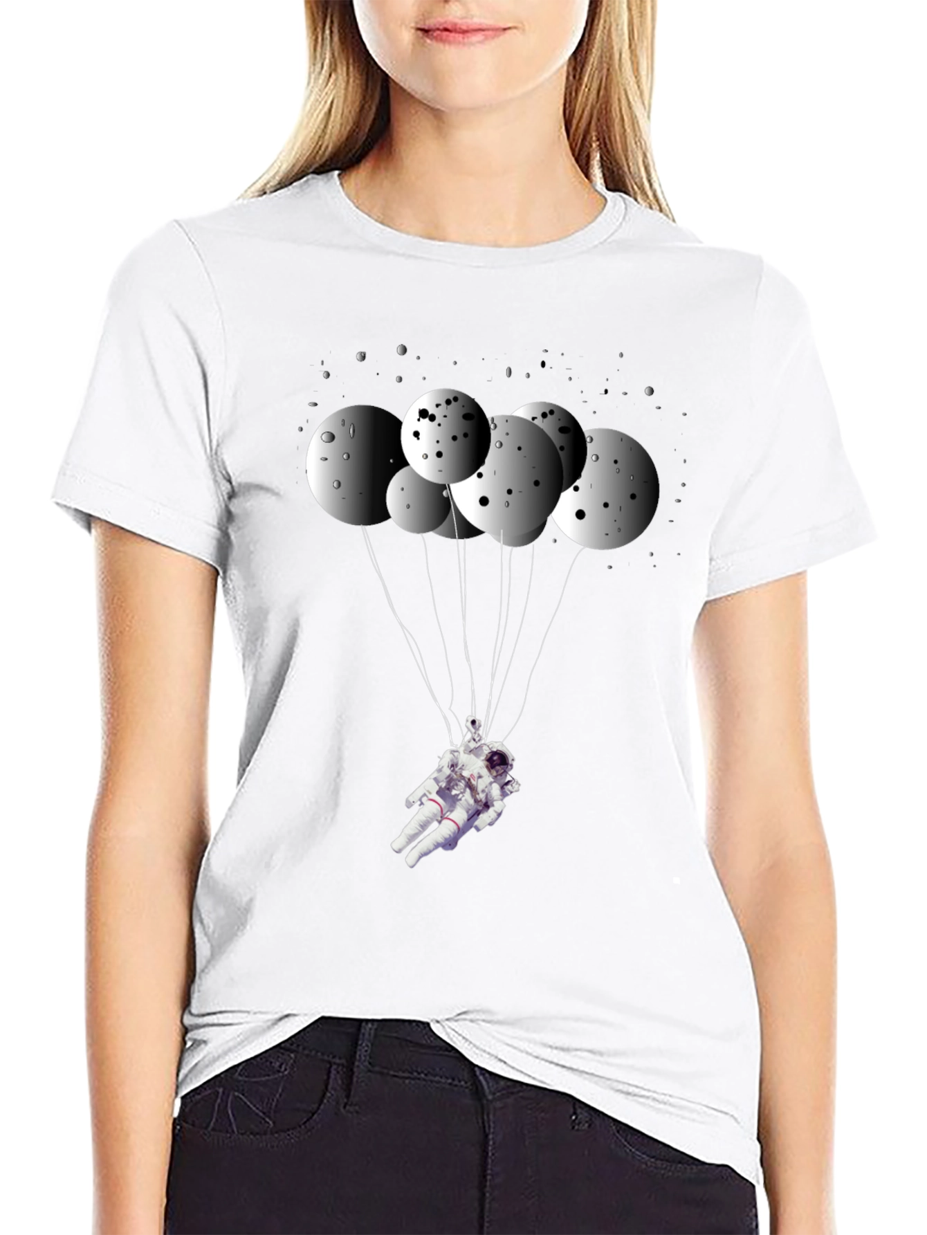 Astronaut Balloon T-Shirt - Space Graphic Tee