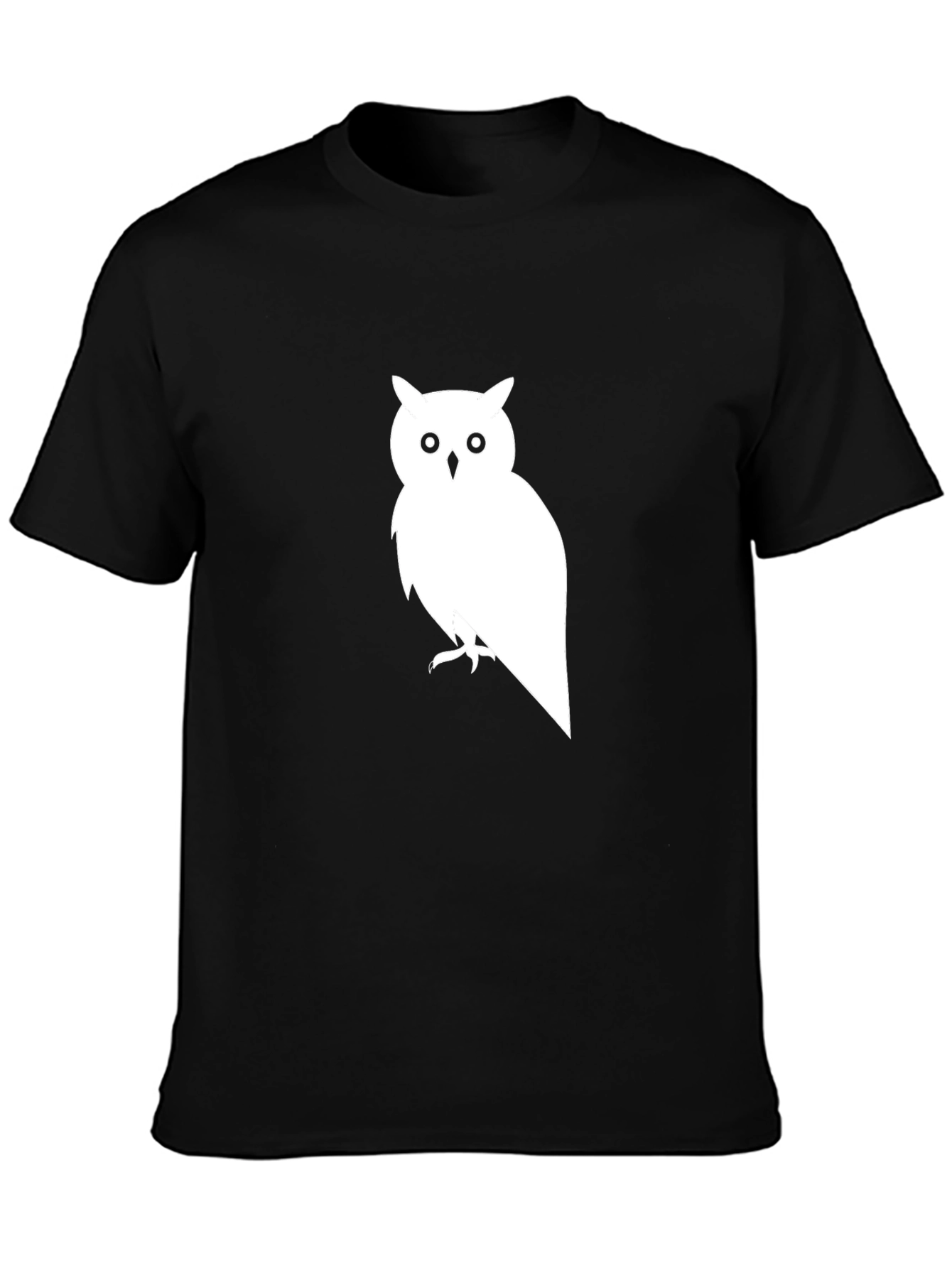 Owl Graphic Print Black T-Shirt