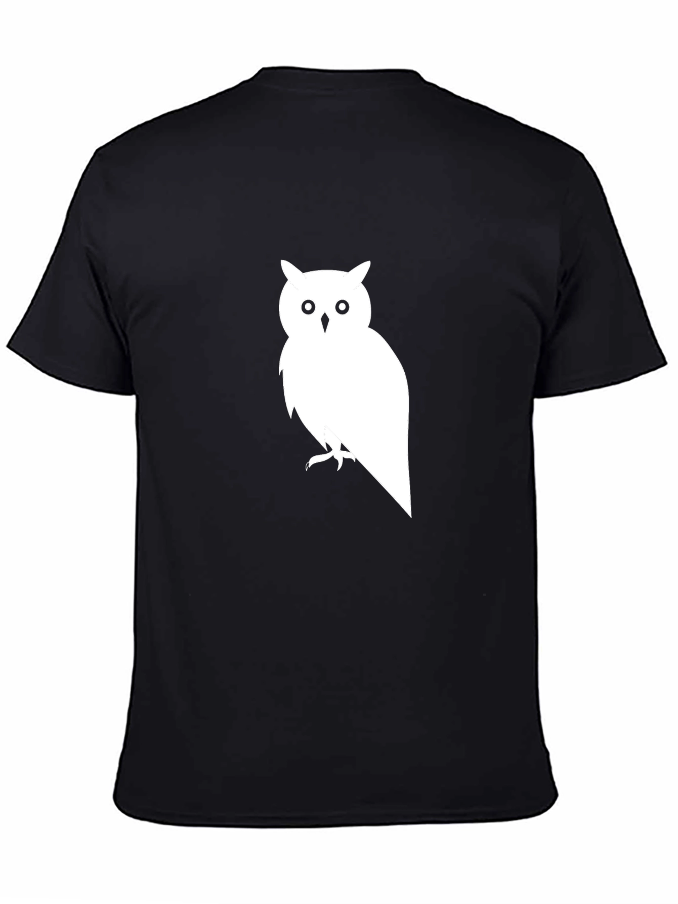 Owl Graphic Print Black T-Shirt