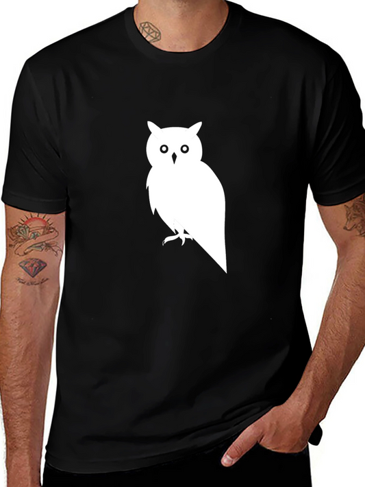 Owl Graphic Print Black T-Shirt