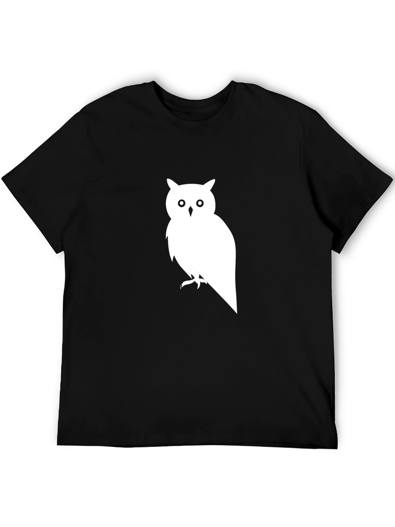 Owl Graphic Print Black T-Shirt