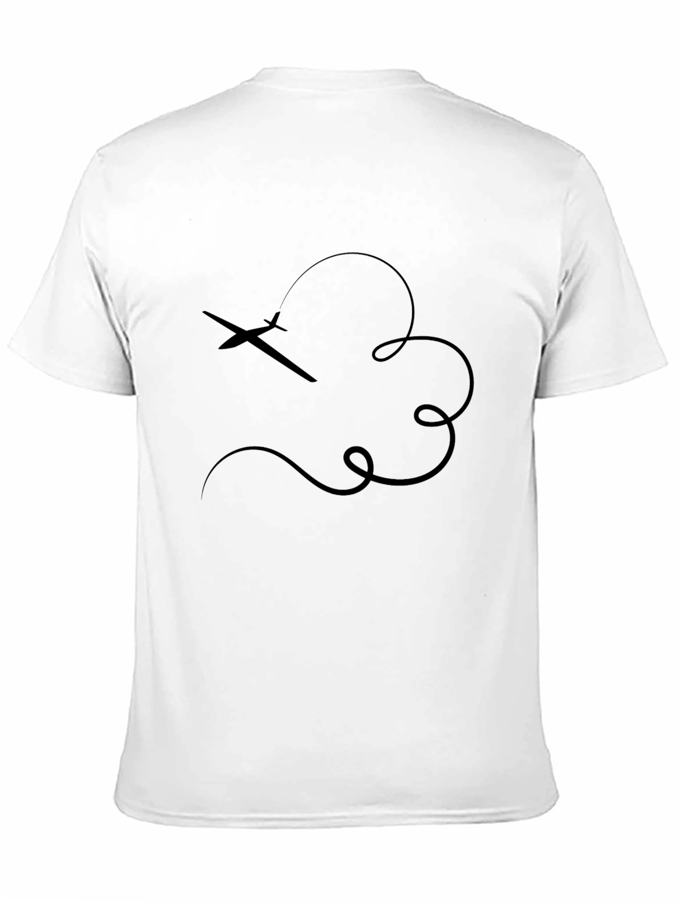 Airplane Trail Graphic Tee - Casual Black T-Shirt