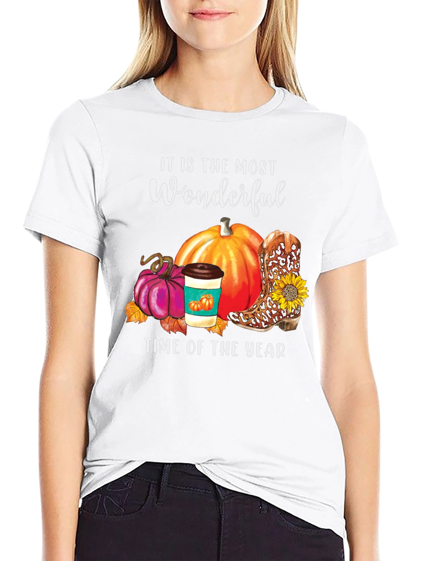 Fall Wonderful Time T-Shirt Pumpkin Latte Boot