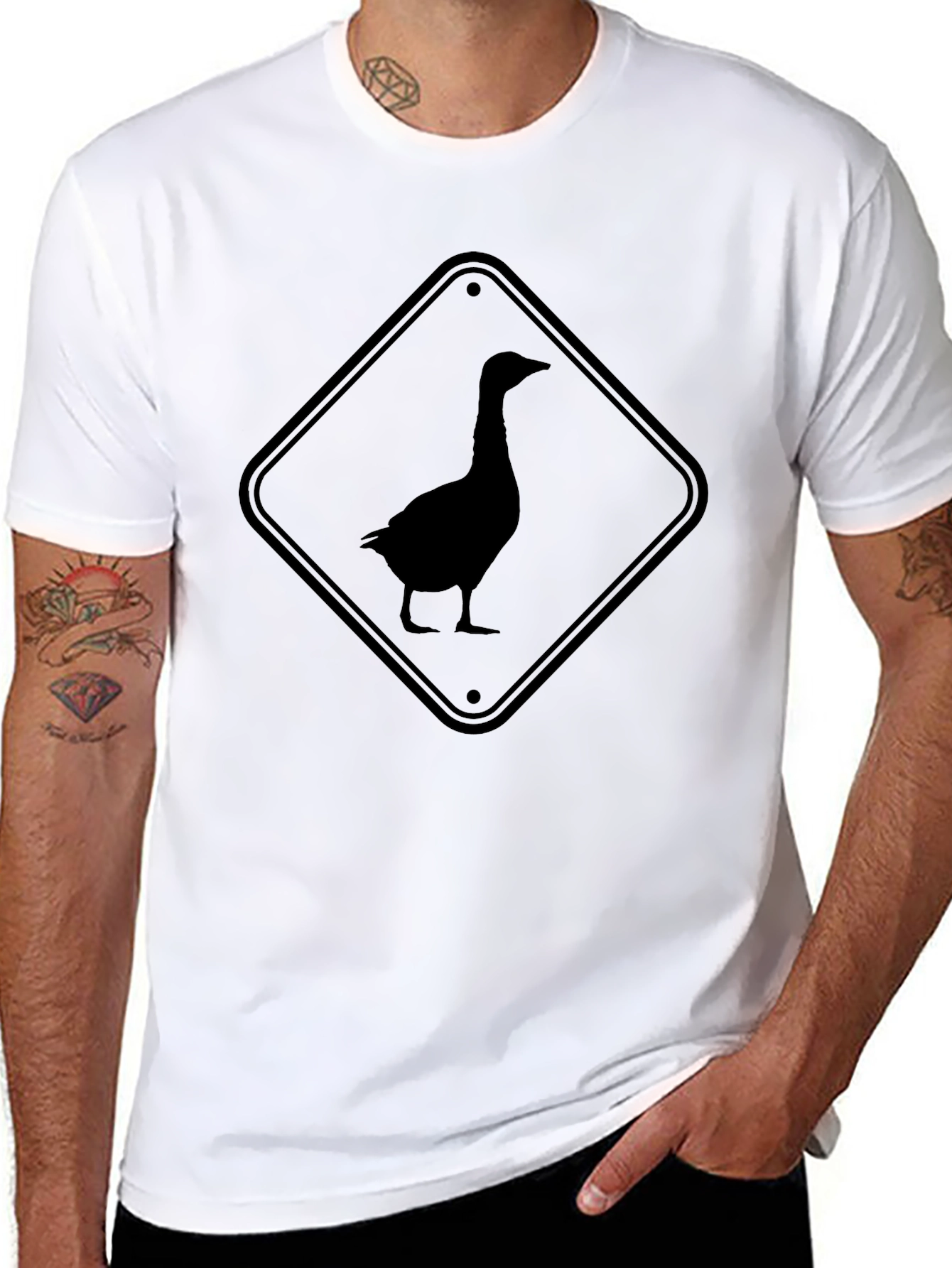 Goose Crossing T-Shirt - Novelty Animal Tee