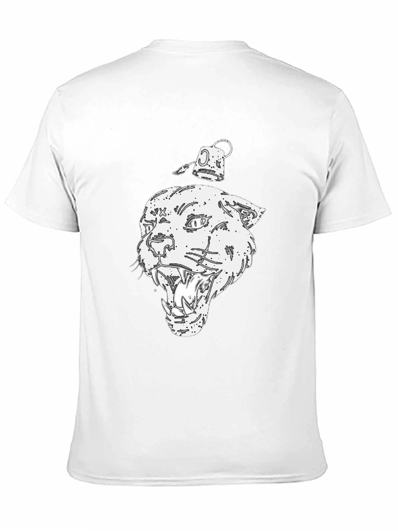 Graphic Print Black T-Shirt - Panther Design