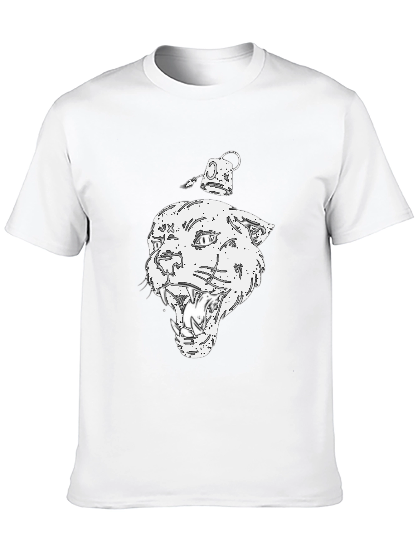Graphic Print Black T-Shirt - Panther Design