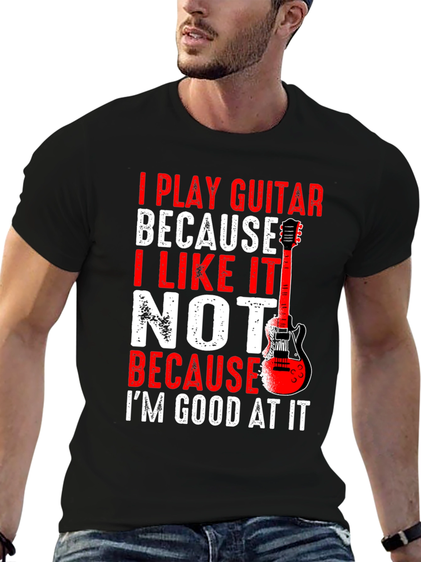 I Play Guitar Graphic Tee - Musician T-Shirt