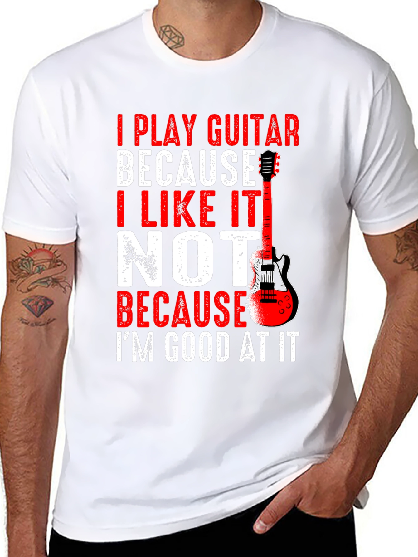 I Play Guitar Graphic Tee - Musician T-Shirt