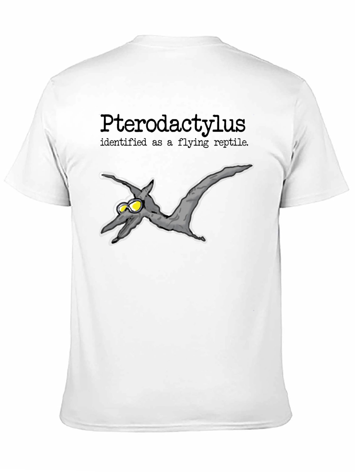 Pterodactyl Flying Reptile Graphic T-Shirt - Black