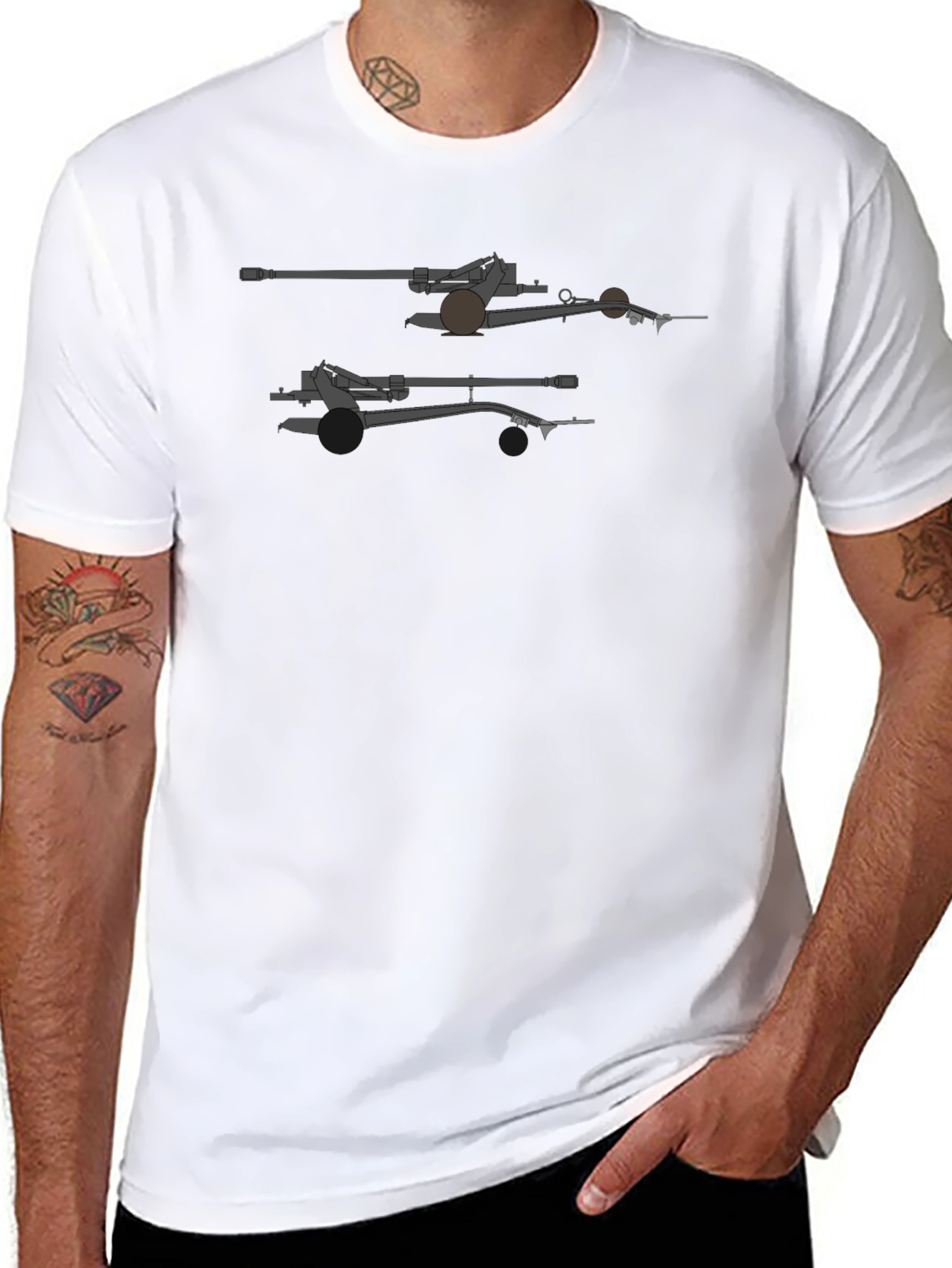 Artillery Graphic Print Black T-Shirt