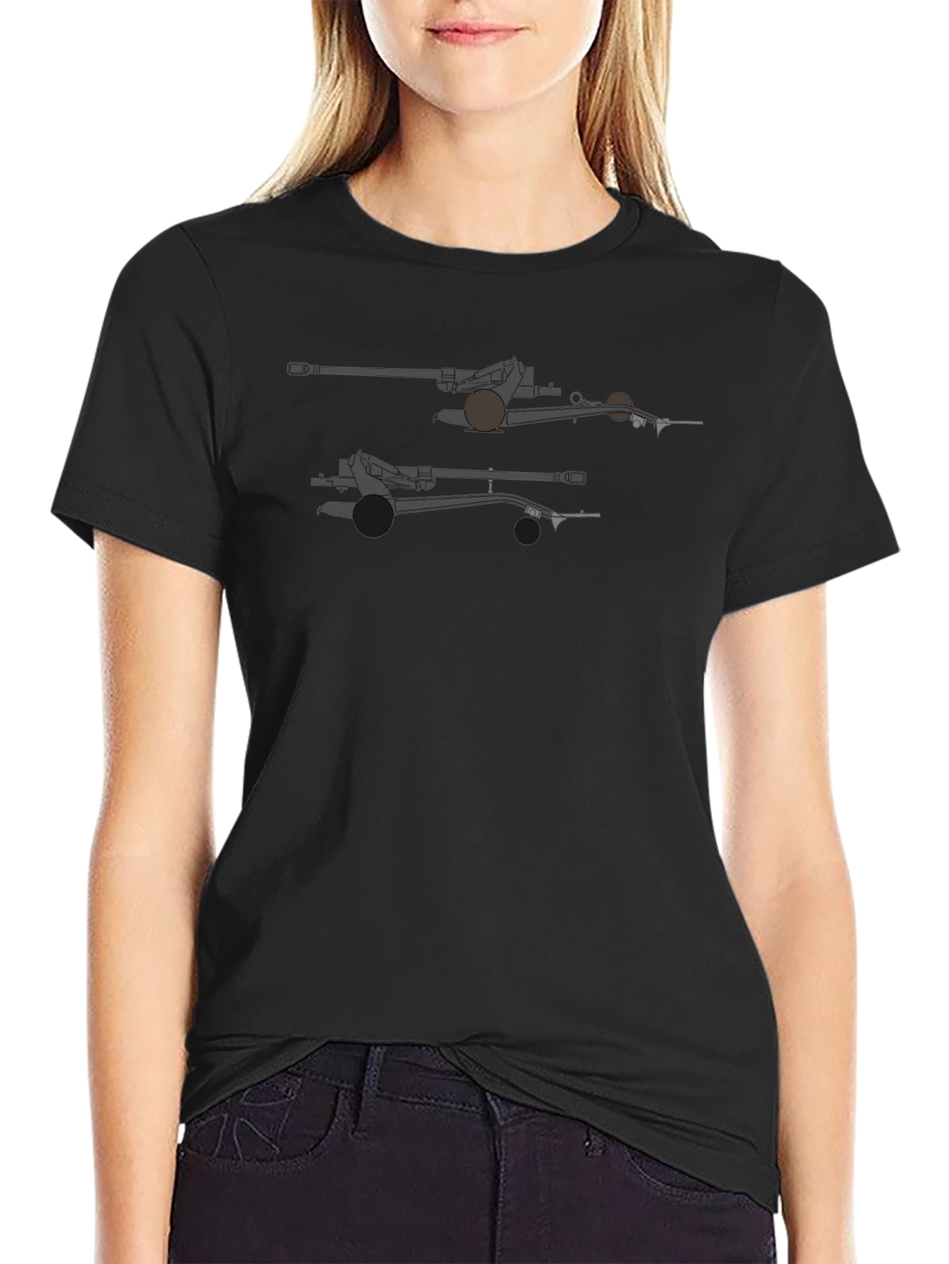 Artillery Graphic Print Black T-Shirt